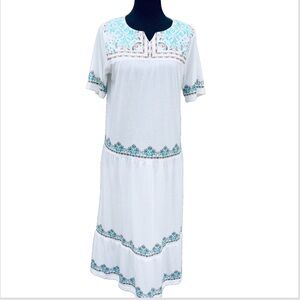 Resort Style White Tiered Dress